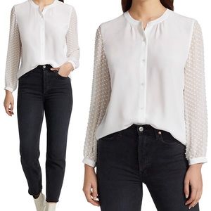 NWT! Rails Camilla Mixed Media Blouse szL